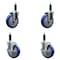 Service Caster 5'' Blue Poly Wheel Swivel 1'' Expanding Stem Caster Set 2 Brakes, 4PK SCC-EX20S514-PPUB-BLUE-2-TLB-2-1 - alternate 1
